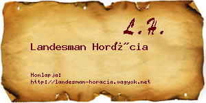 Landesman Horácia névjegykártya